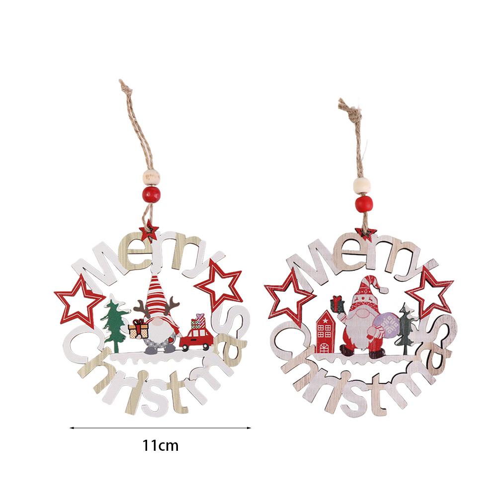 Hollowed Out Christmas Tree Pendant Rudolph Christmas Decoration Christmas Wooden Pendant  Festival