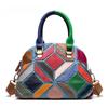 Genuine Leather Women Bag Color Stitching Soft Cowhide Handbag Large Capacity Shoulder Bags
