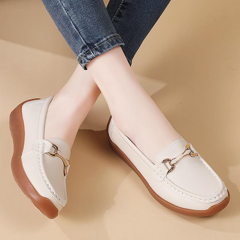 Women Black Moccasins Driving Shoes Flats Casual Nurse Loafers Khaki Minimalist Maternity Office Shoes Large Size