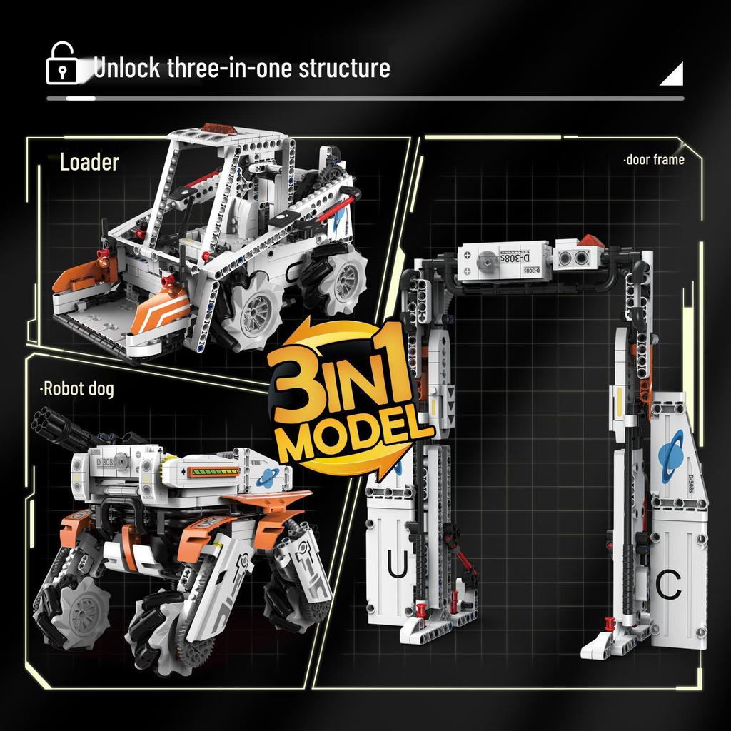 2-in-1 Programmable Robot Toy: Remote Control & Assembly Building Blocks - Smart Mechanical Dog