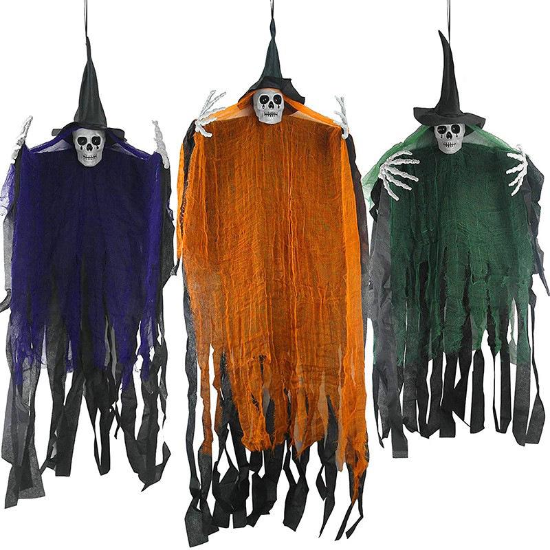 Halloween Hanging Skeleton Ghost Gauze Ornament for Outdoor Decoration
