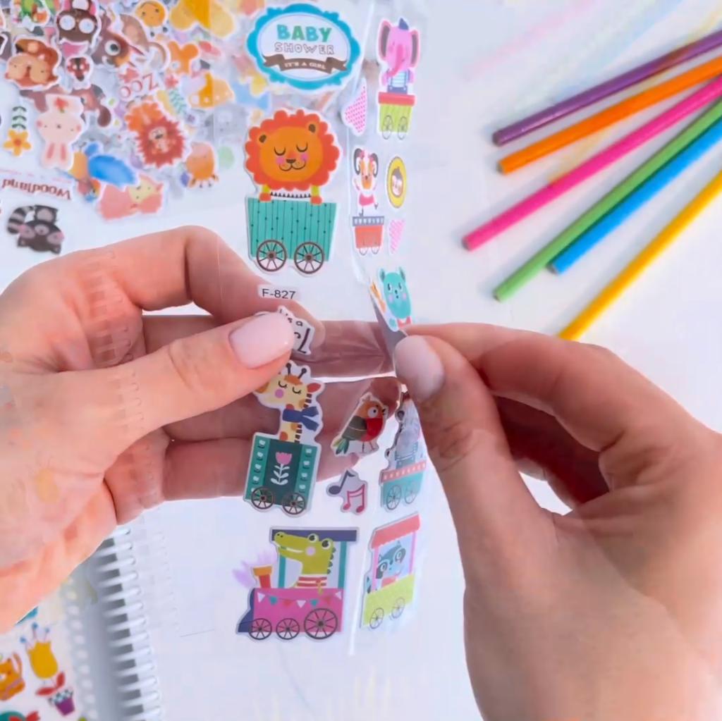 10 Sheets 3D Puffy Stickers for Kids Cute Cartoon Animal Stickers Scrapbook Stickers for Children Gift for Boys and Girls