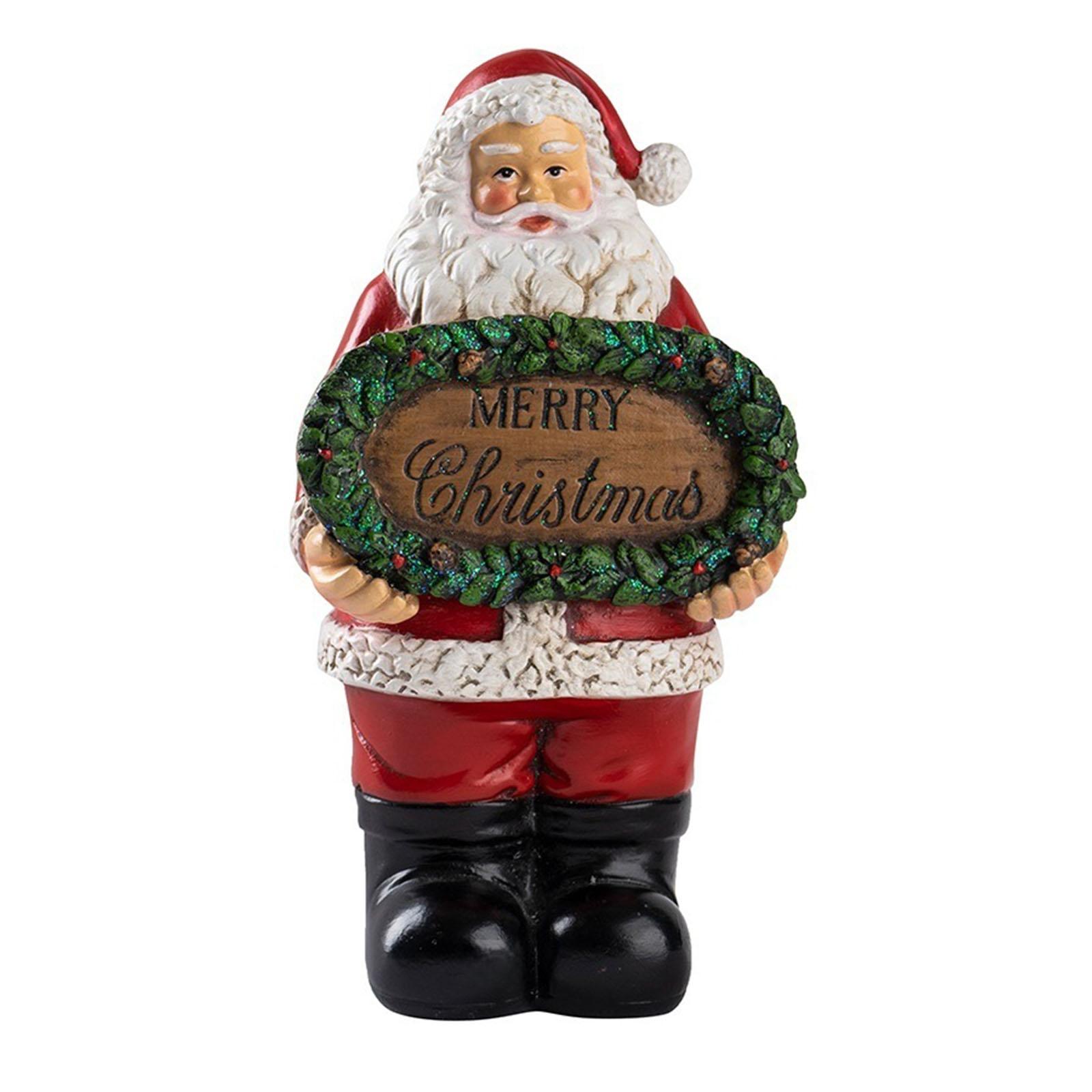 

Santa Claus Figurine with Merry Christmas Santa Claus Desktop Decorations Multi-Purpose Creative Santa Ornament for Home Decor