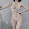 Sex Underwear, Uniform, One-piece Neck-hanging Backless Swimsuit, Japanese-style Pure Letters, Small Chest, Three-point Hollow