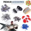 263Pcs/Set Fishing Tackle Kit with Box Including Fishing Weights Sinkers Jig Hooks Beads Swivel Snap Bobbers