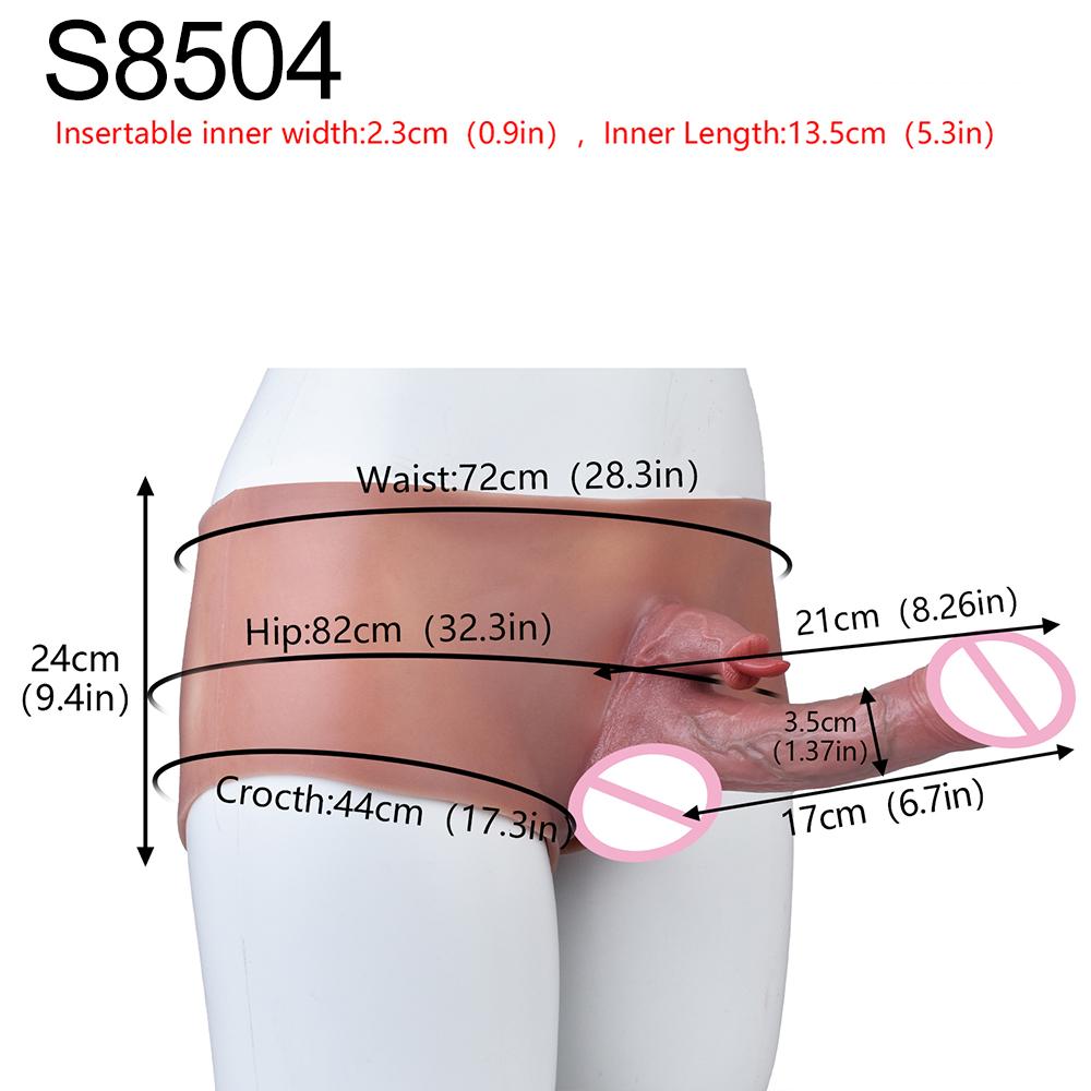 SXXY Skin Feeling Briefs&Boxer shorts Pants With Large Hollow Dildo Realistic Male Strapon Penis Sleeve Adult Sex Game