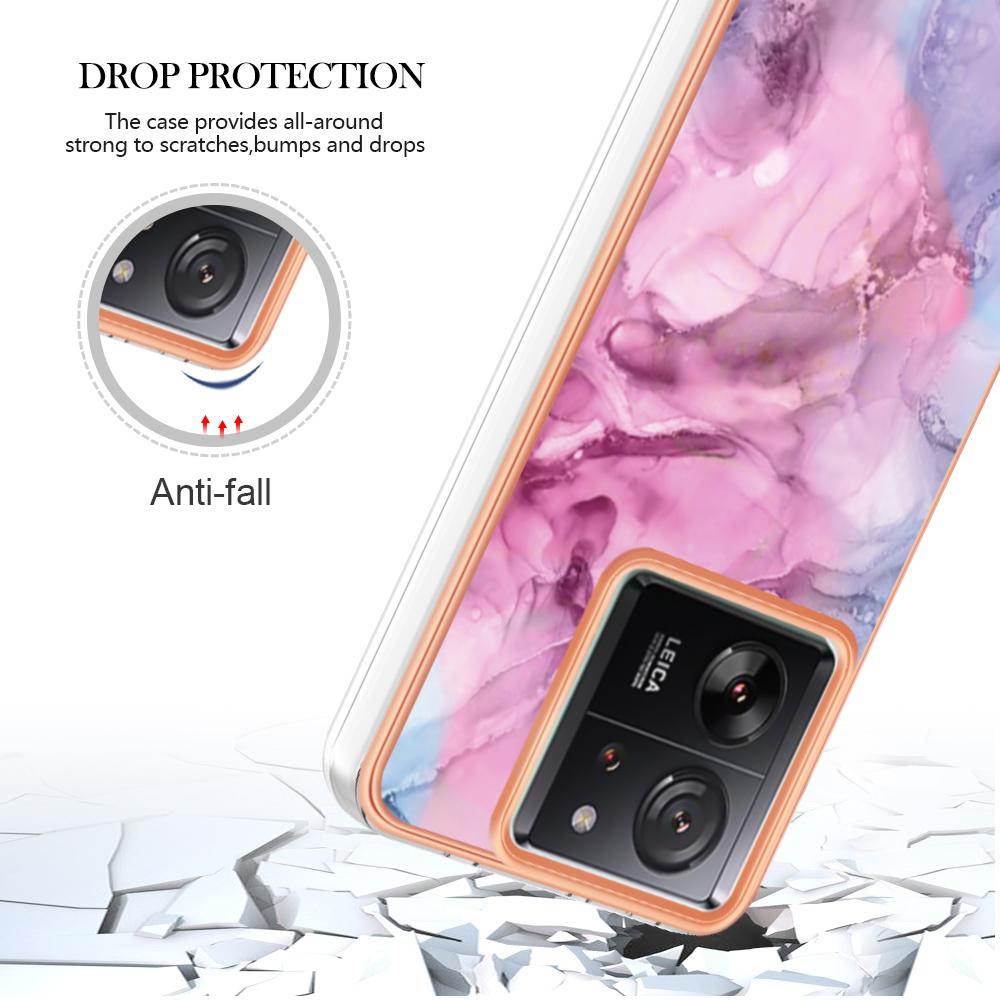 YB IMD Series-16 Style-E For Xiaomi 13T/13T Pro/Redmi K60 Ultra TPU Case 2.0mm IMD Marble Pattern Phone Cover