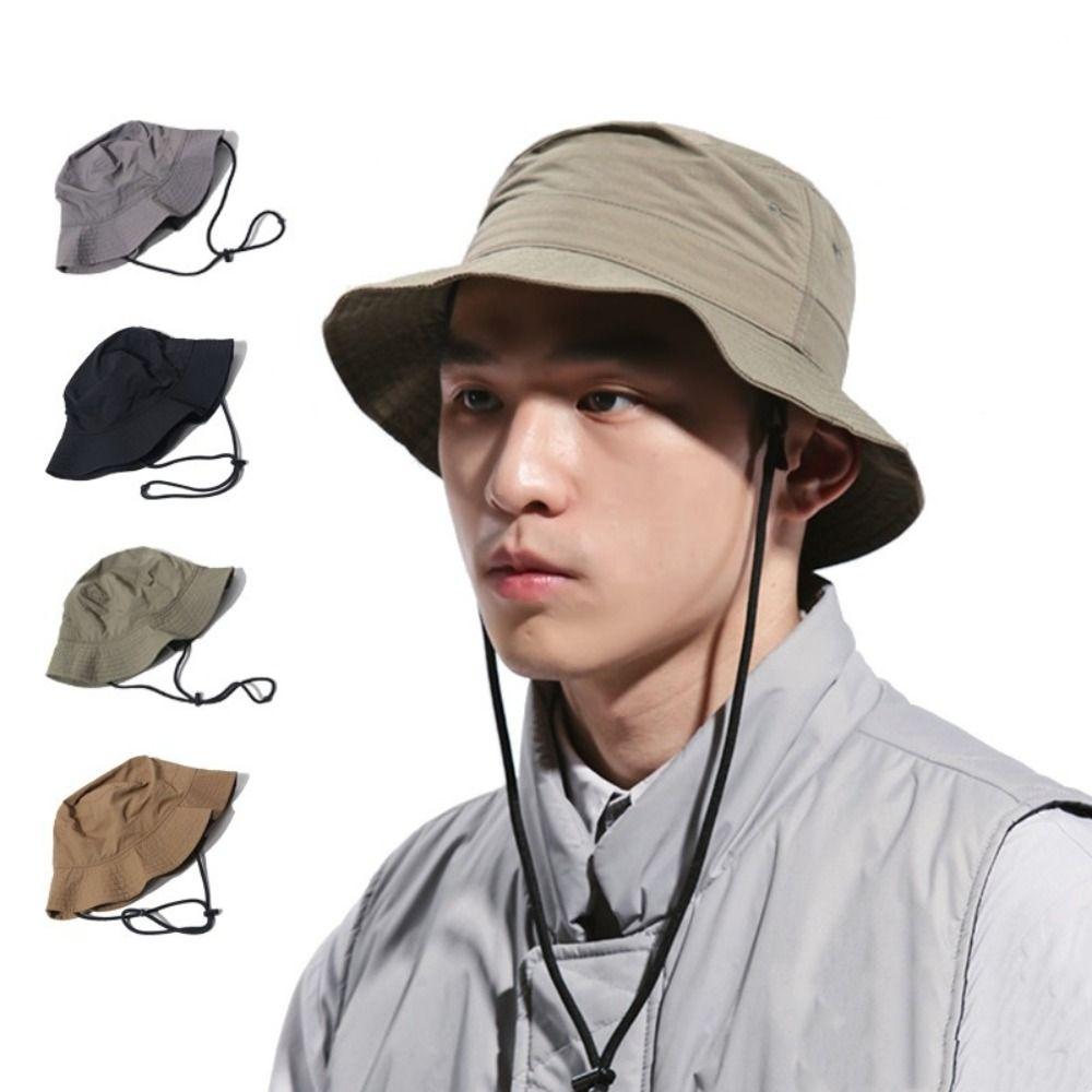 Breathable Camping Hiking Cap Sun Protection Outdoor Sun Hat Men's Fisherman Hat  Four Seasons