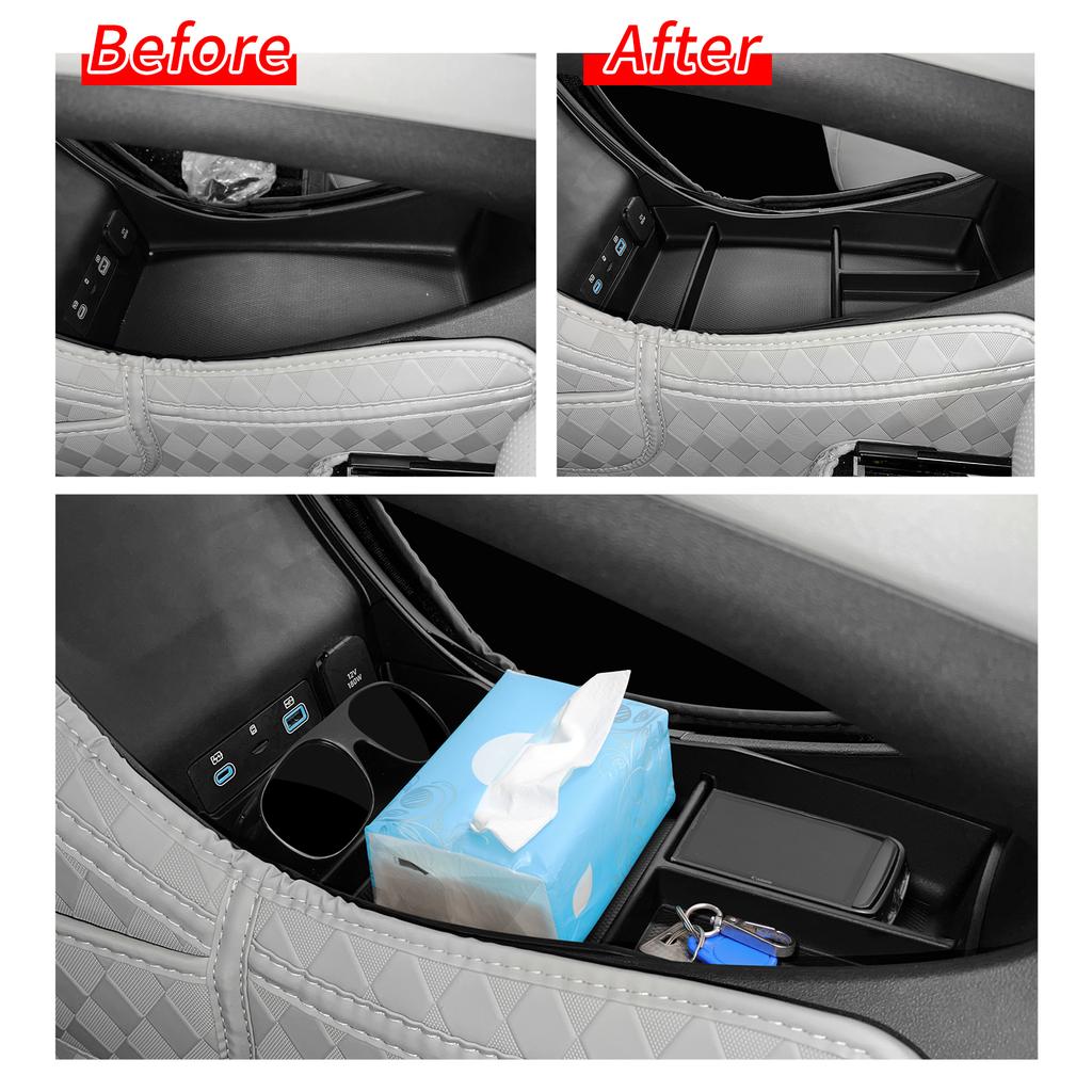 For BYD Sealion 05 EV 2025 2026 Center Console Lower Storage Box TPE Car Central Tray Organizer Accessories Tidying Black