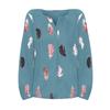 Women's Fashion Loose V-Neck Feather Print Long Sleeve Pullover Shirt Top