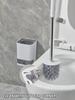 WORTHBUY Punch-Free Wall Mounted Toilet Brush With Drainable Base Long Handle Plastic Toilet Cleaning Brush Bathroom Accessories