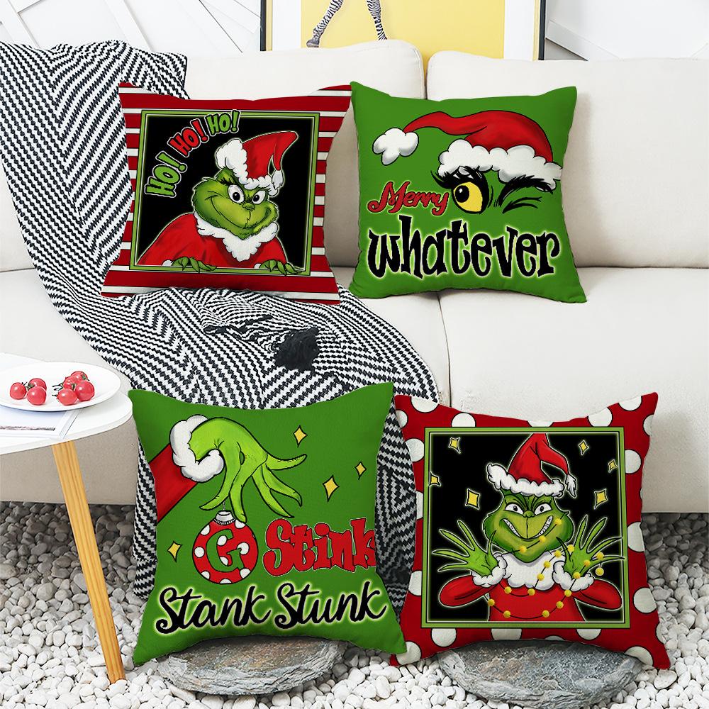 New Christmas Pillow Cartoon Santa Hat Striped Polka Dot Home Cushion Pillow Case