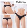 Women's Sexy Traceless T-Back Thongs Panties Seamless Solid Color Lace Trim Cozy Underwear Female Low Waist G-String Lingerie
