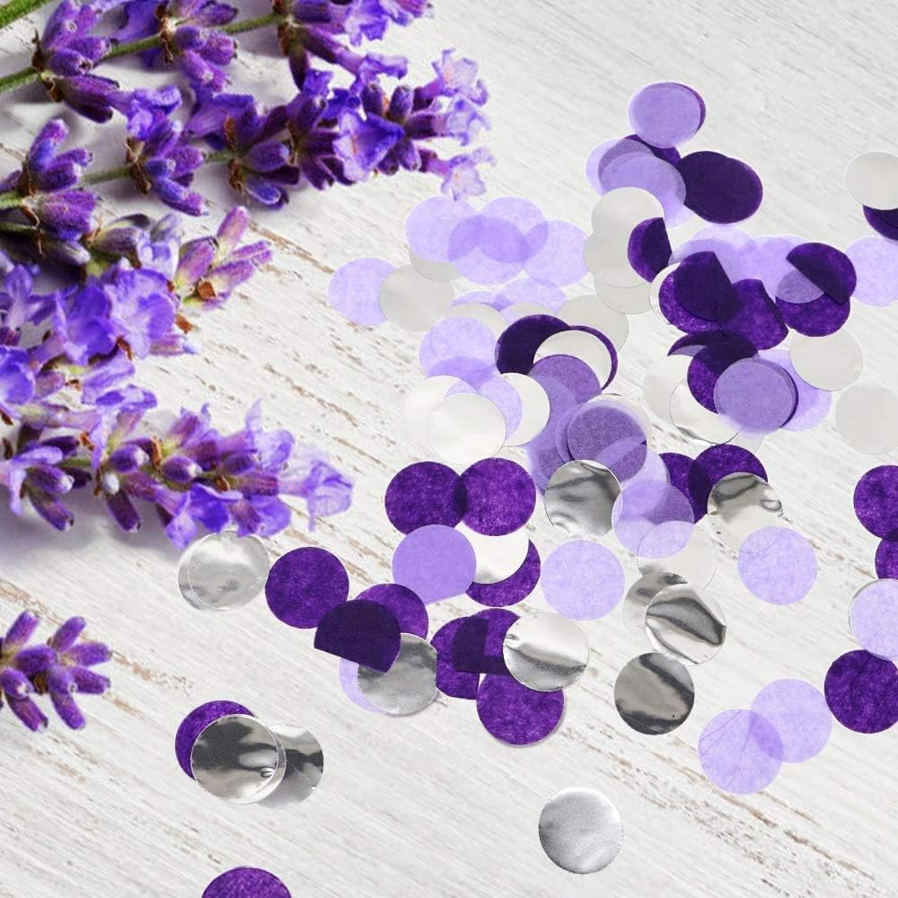 Purple Silver Confetti/Purple Birthday Party Decorations Centerpiece Table Party Decorations/Engagement Baby Shower/Wedding Purple Graduation 2025