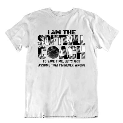 Softball Sport T-Shirt Tee Shirt Gift Cool Present Cute Funny Color Coach Joke