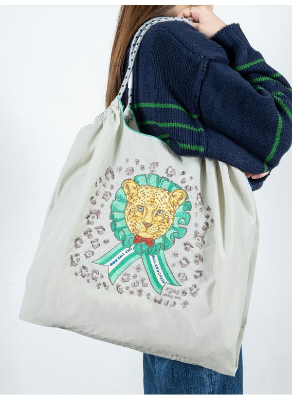 Ball and Chain Original L Größe Leopard Einkaufstasche 313112 [Ball & Chain] D.LEOPARD (L, LEOPARD/HELLGRAU)