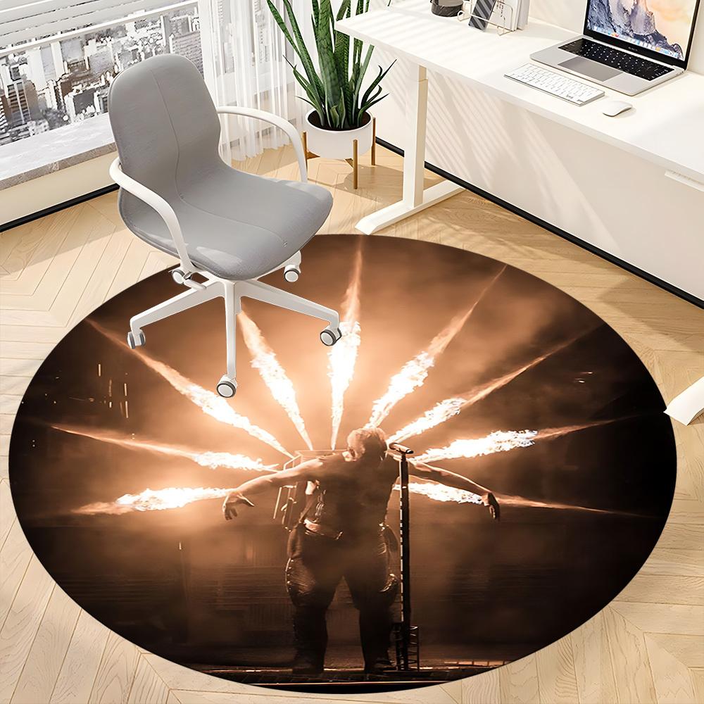 1pc Rammstein Carpet, Round Non-Slip Durable Large Size Office Carpet, Suitable for Office yy250908044
