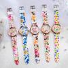 5PCs/Set Women's Silicone Printed Watch Fashion Casual Personalized With Floral Dial Classic Trendy Quartz Watch Combination Set