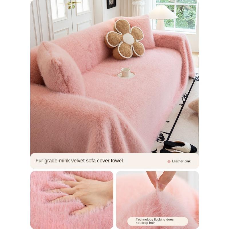 

Высококачественное зимнее утепленное зимнее полотенце из норкового меха, диванное полотенце, новая подушка, встроенный чехол, одеяло, полотенце 180*130cm