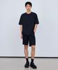 MINDBRIDGE [Air Cool] Air Hole Full Elastic Waist Black Half Pants