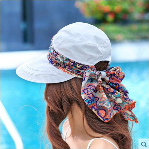 Summer sun hat women's sun hat cycling outdoor folding beach sun hat women's summer big edge face cover summer hat