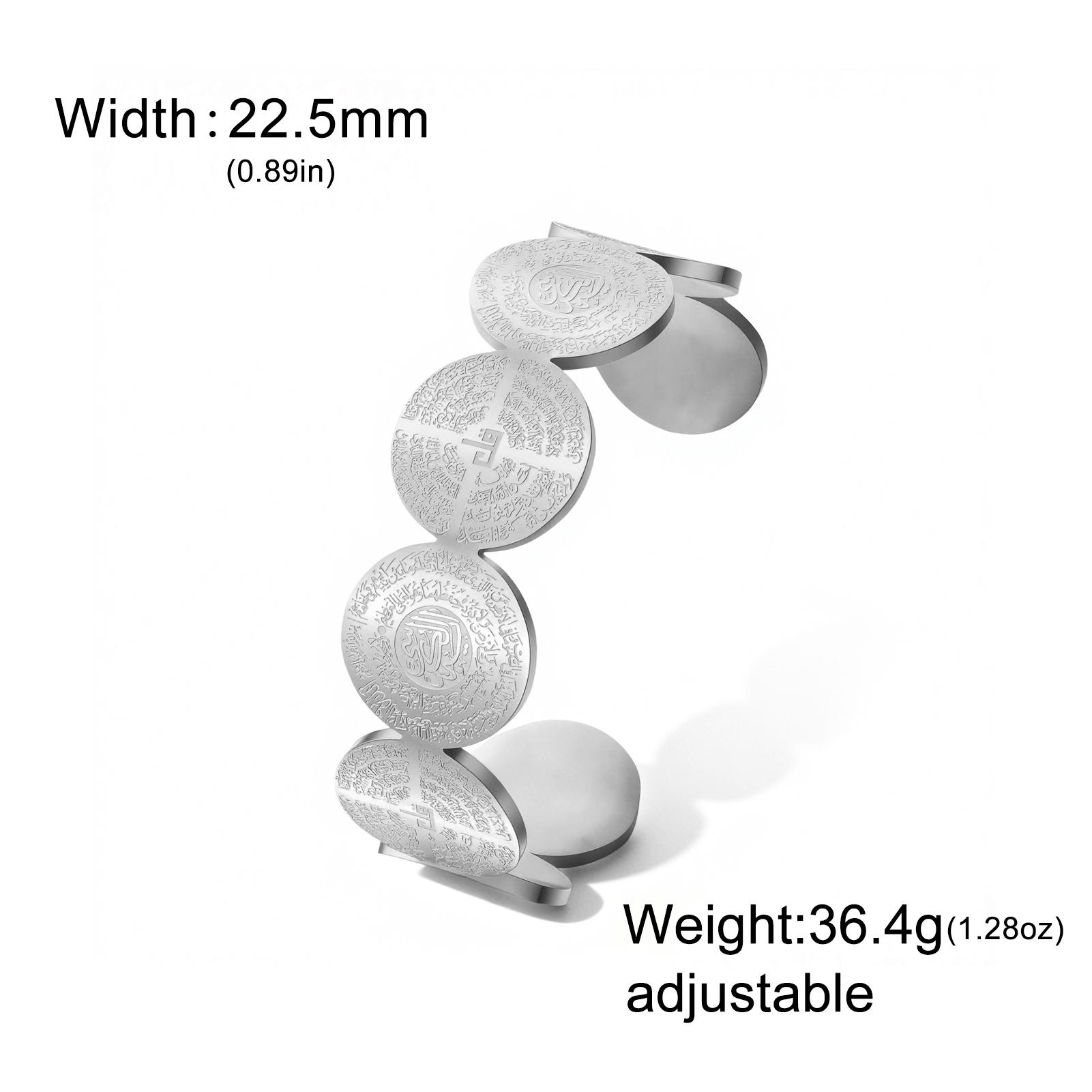 

Teamer Allah Quran Arabic Cuff Bracelet For Women Man Stainless Steel Gold Color Islamic Muslim Bangle Vintage Jewelry Gift