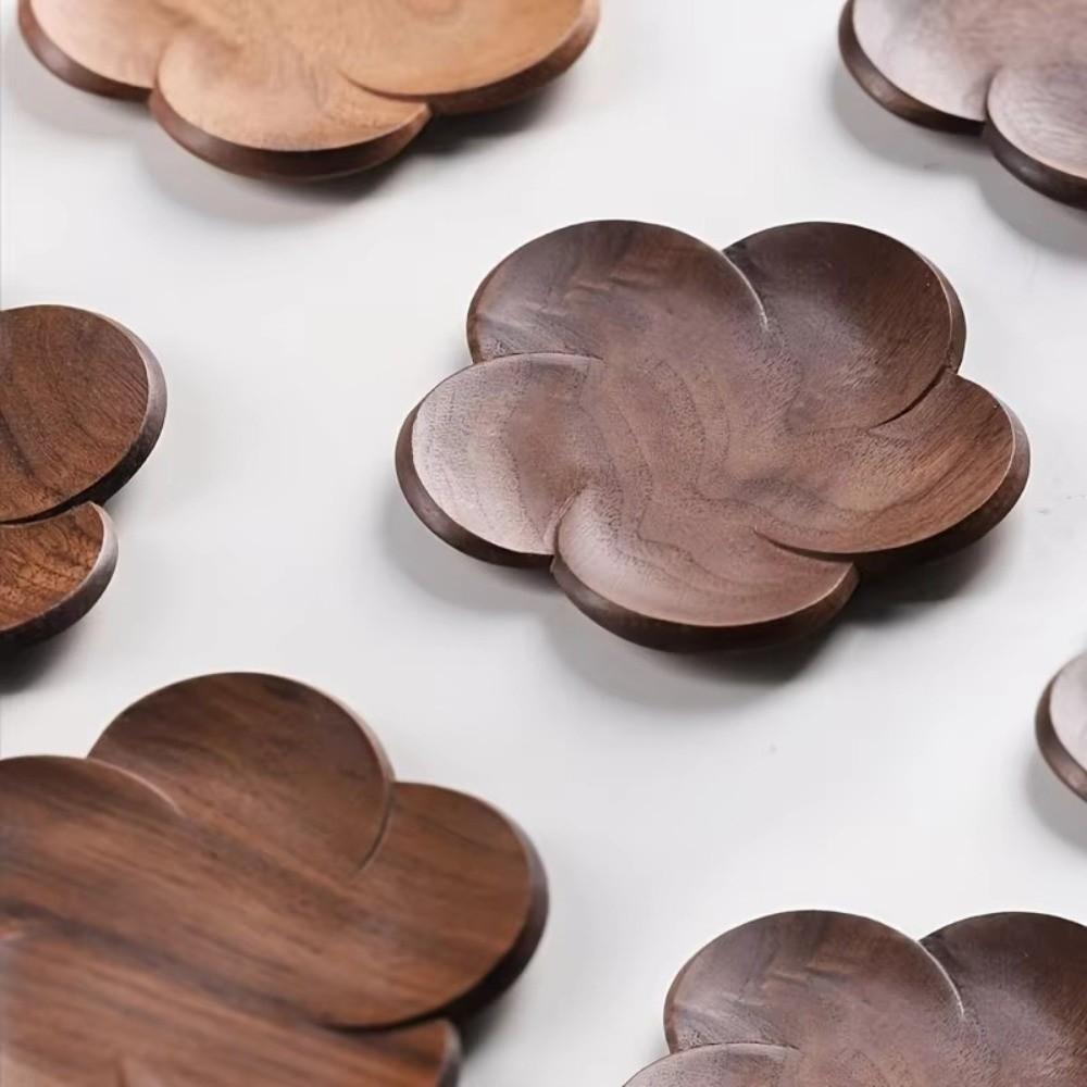 Flower Shape Cup Mat Heat Resistant Tea Cup Pad New Wooden Coaster  Home Decor