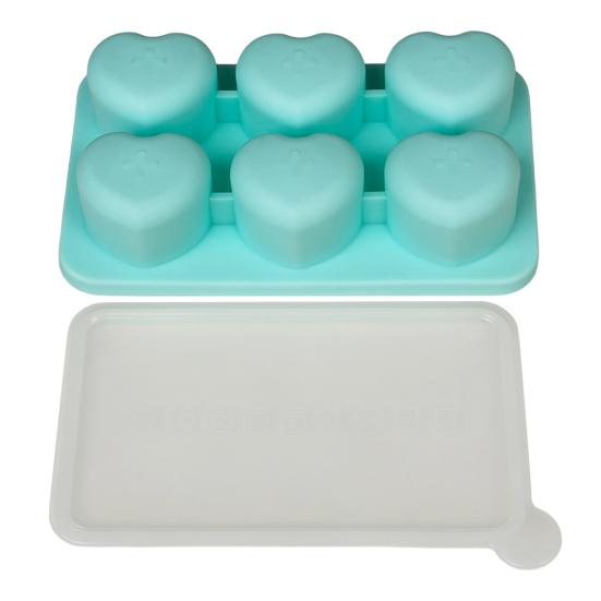 Silikon-Eiswürfelform mit Deckel, lebensmittelecht, leicht zu lösend, für Erdbeer- und Herzformen, auslaufsichere Gefrierform für Cocktails und Kaffee