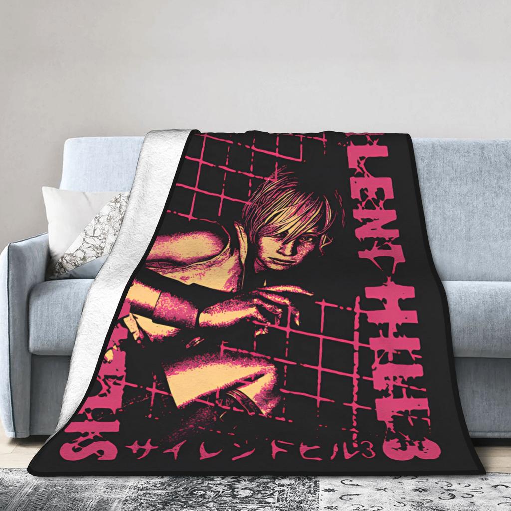 Warm BlanketGirls Boys Camping Silent Hill Throw Blanket Run Heather Flannel Bedspread For Bedroom Funny Sofa Bed Cover