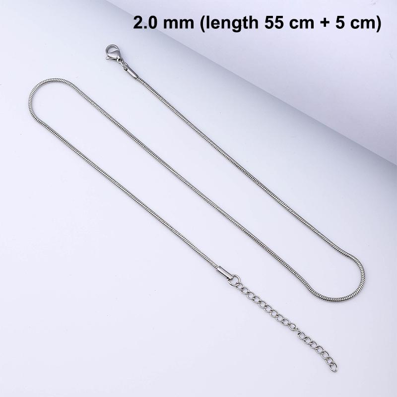 0.9/1.2/1.5/2.0Mm Stainless Steel Necklace For Men Hip Hop Titanium Steel Square Snake Chain Necklace Jewelry Accessories