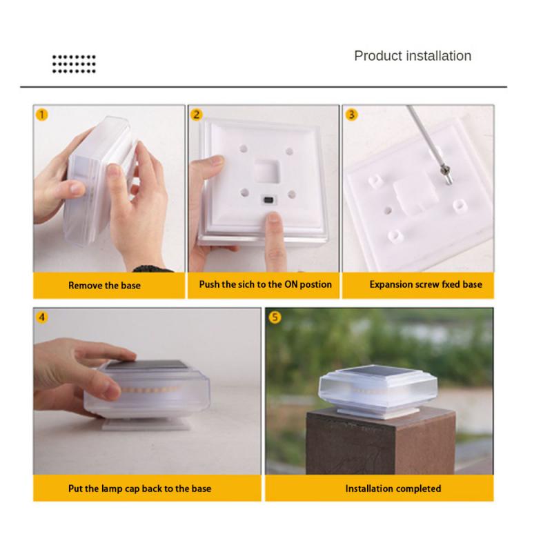 Outdoor Lamp Large Capacity Battery Garden Gate Post Square Waterproof Outdoor Lighting Garden Lights Simple And Easy To Install