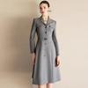 Women's Gray Mid-Length Lapel Dress Suit - Spring Fashion Collection