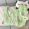 Korean Style Cartoon Cloud Cotton Pajama Set for Women - Long Sleeve, Loose Fit, Two-Piece for Spring and Autumn
