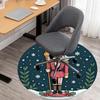 1pc Nutcracker Christmas Round Chair mat office Area Rug - Non-Slip, Floor Mat for Office, Bedroom, Ideal home decor gift c0112005