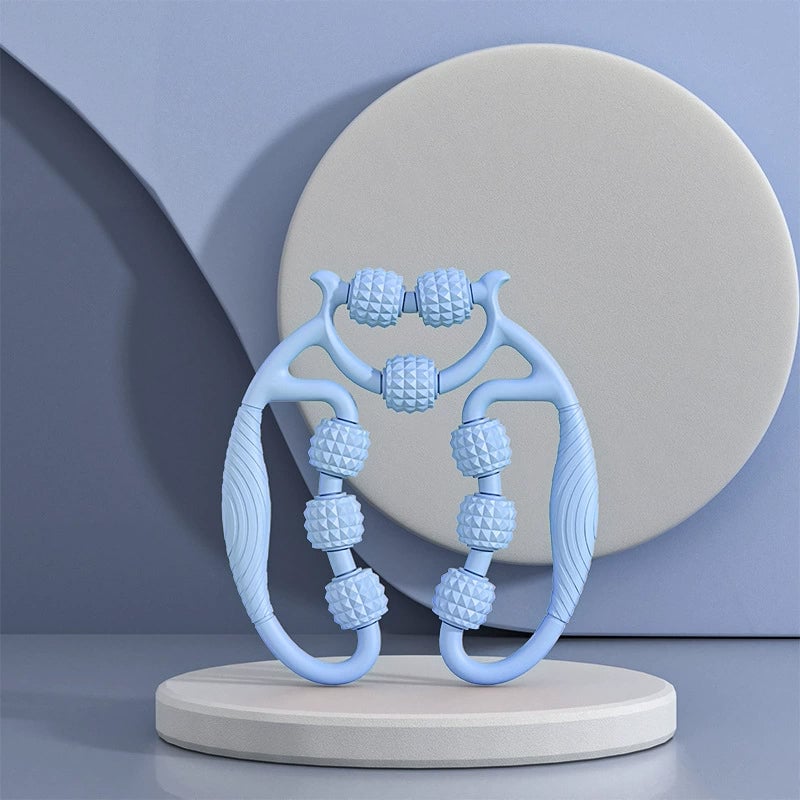Massage Relax Circular Leg Clamp 9-Ball Ring-Shaped Leg Massager Slimming Muscle Stretching Relaxation Massage Equipment синий