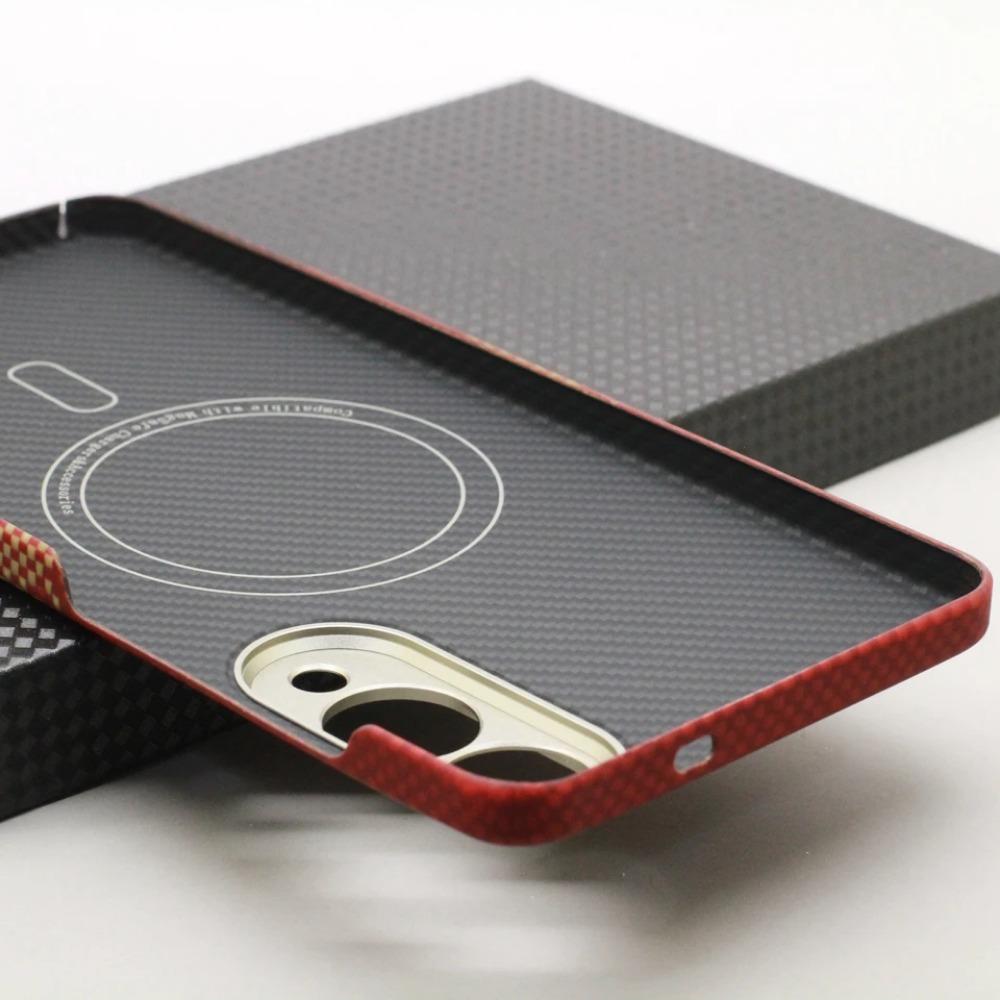 Magnetic Carbon Fiber Phone Case for Samsung Galaxy S25 Edge Magsafe Shockproof protect Cover Aramid Fiber Galaxy S25 Edge Magnetic Case