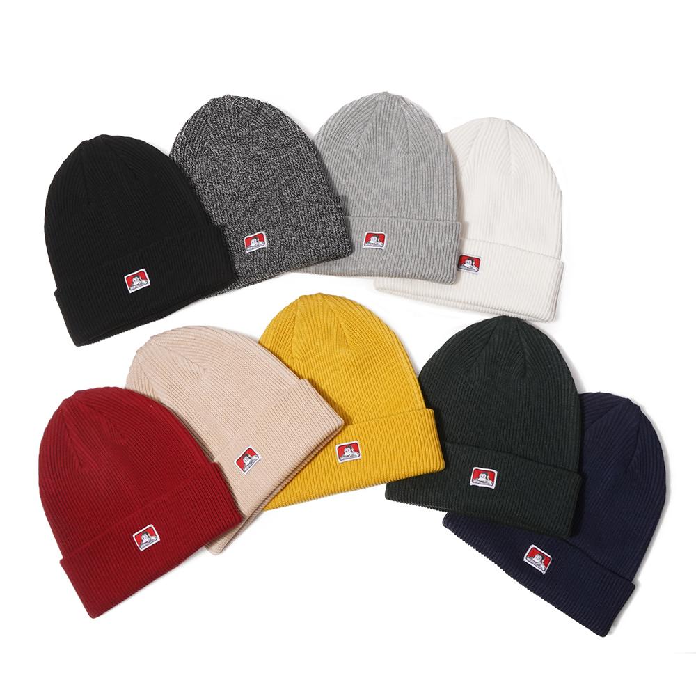 BEN DAVIS Original Mini Logo Knit Beanie Heather Black