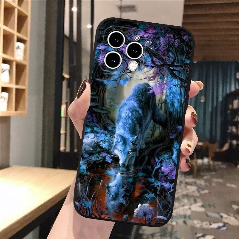 Husa pentru telefon Wolf pentru iPhone Samsung Galaxy Redmi Xiaomi Oppo OnePlus Note SA 7 8 9 10 11 12 13 14 20 21 22 23 53 54 Pro Max Plus Ultra TPU moale