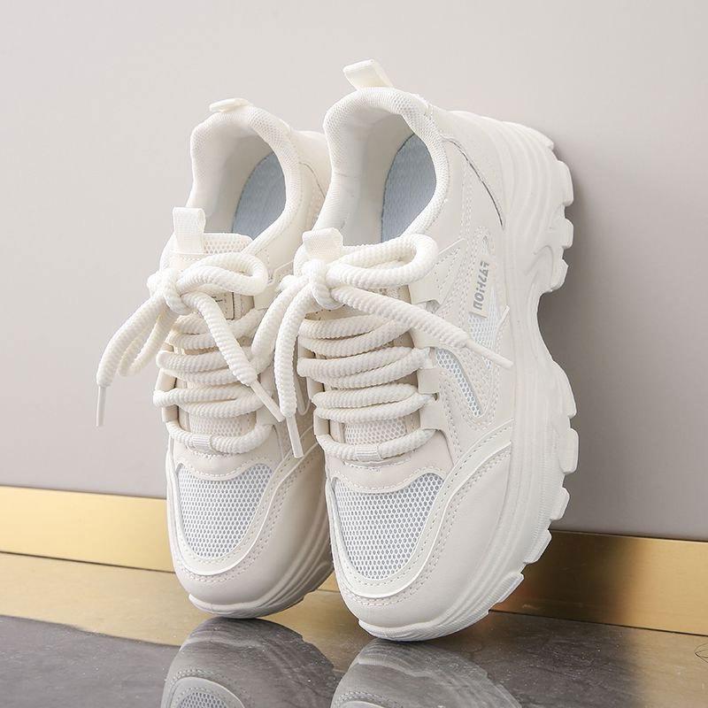 Small Height Sports Shoes Women's New Spring Thick Sole Inner Height Increase Dad Shoes Women's Versatile