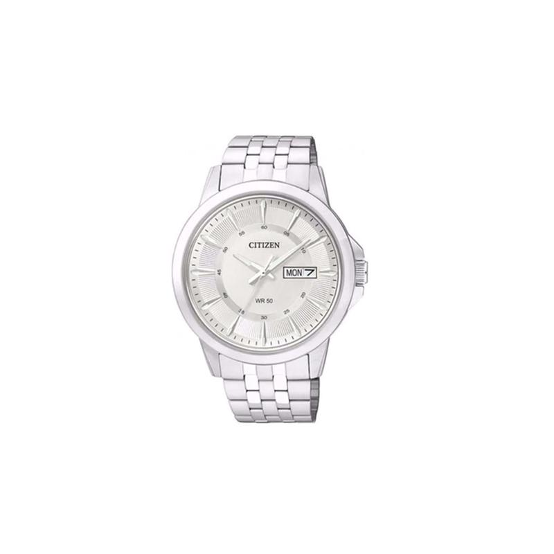CITIZEN 50 meters waterproof Quartz Steel Strap men s watch silver dial BF2011-51A