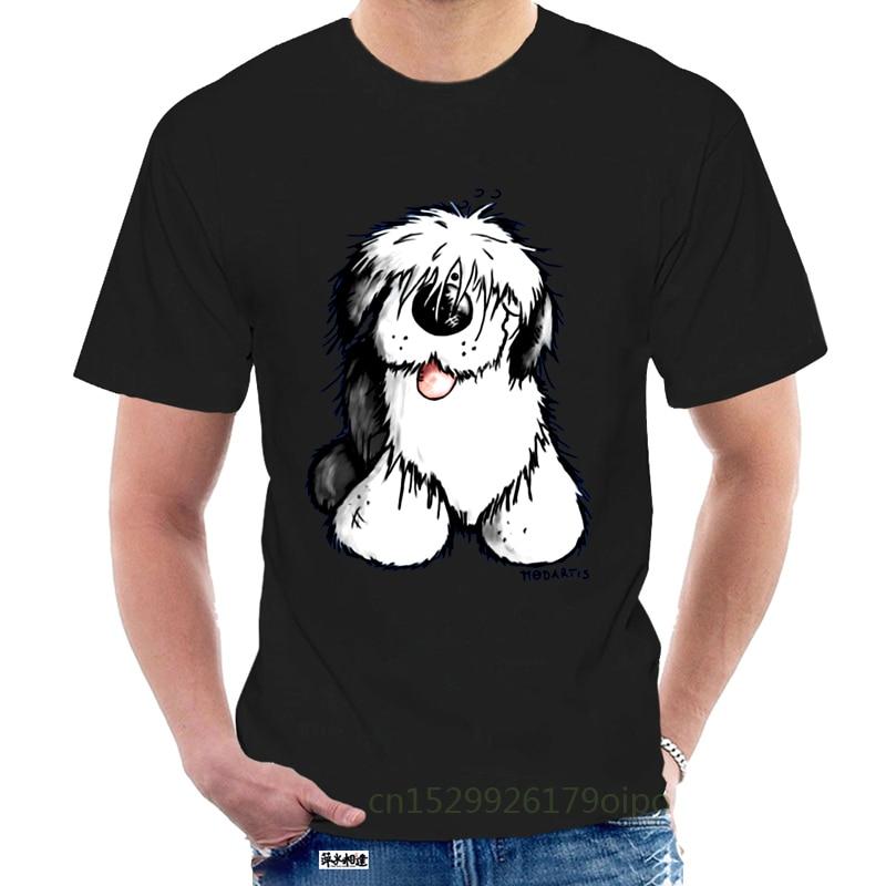 

Летний забавный принт Счастливая староанглийская овчарка футболка Bobtail Dog мужская женская футболка топы футболки 100% хлопок 1782R