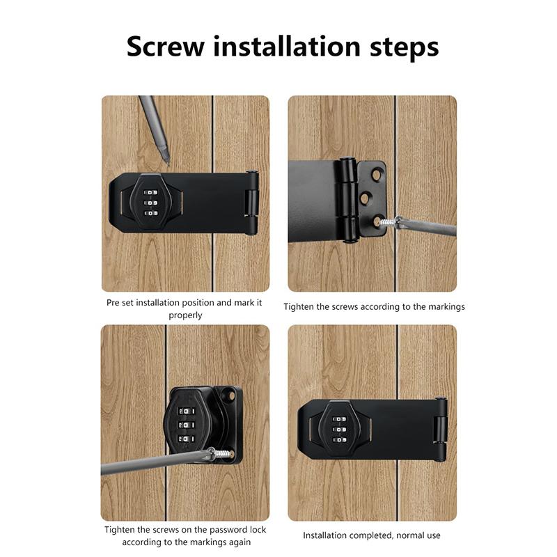 3-Digit Combination Lock Easy To Install Zinc Alloy Password Drawer Locks Mechanical Dial Cabinet Security Cam Lock Refrigerator