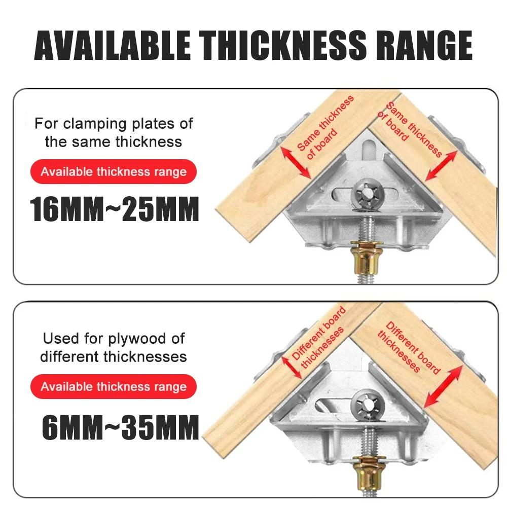 מלחץ פינתי מנירוסטה, לוקייטור, מלחץ קיבוע חזק בזווית 90 מעלות, חיבור עץ