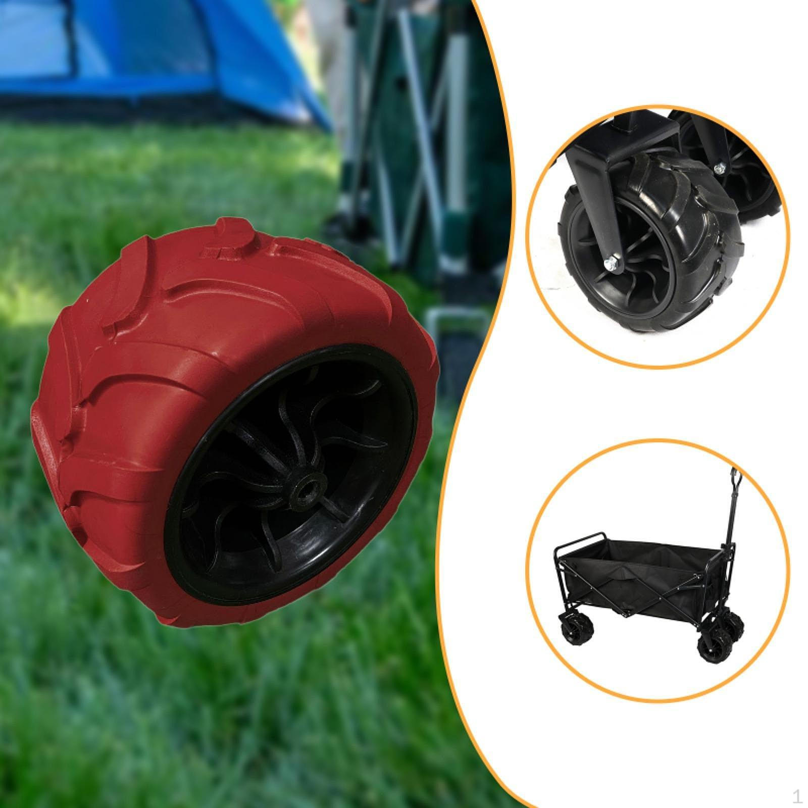 

Solid PU Caster Wheel Heavy Duty Easy Installation Spare Part Replacement for Garden Mower Folding Red