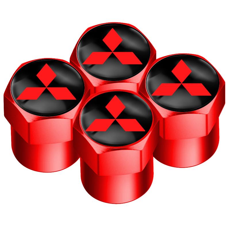 Καλύμματα Βαλβίδας Τροχών Αυτοκινήτου & Δαχτυλίδι Κλειδοθήκης Αυτοκινήτου Για Mitsubishi Lancer Outlander Pajero ASX Αξεσουάρ Αλουμινίου