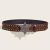 Rivet Y2k Style Waist Belt Metal Buckle Trouser Decoration Star PU Leather Belt  Trouser Decoration