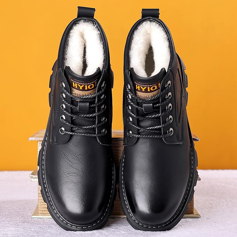 2024 Winter Plush Warm Cotton Shoes for Men's Snow Boots Comfortable Thick Men's High Top Shoes Cold Ankle Boots Free Delivery