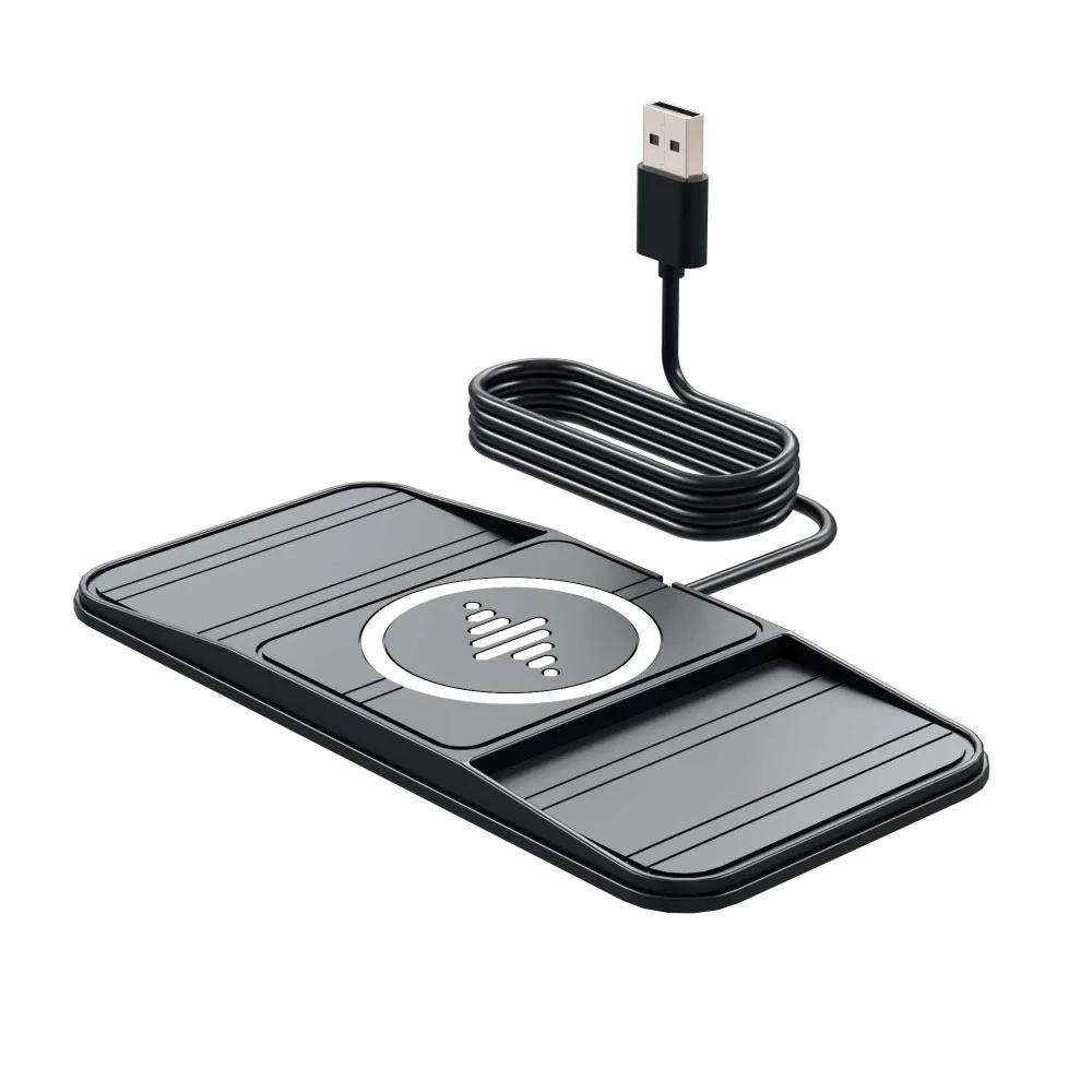 

Silicone Non-Slip Car 15W Wireless Charger Phone Pad For iPhone 17 16 15 14 13 12 Pro Max Samsung Xiaomi Fast Charging Station чорний