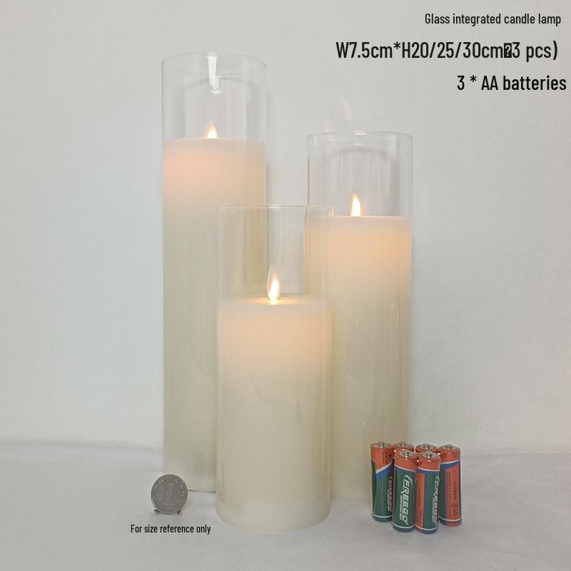 Remote-Controlled LED Glass Candle Lamp with Flickering Flame - Ideal for Romantic Home Decor and Weddings