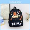 Cute Cartoon Capybara Bath Sun Letter Print Children Backpack For Preschool Children